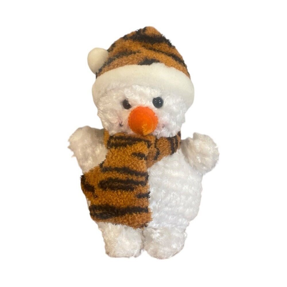 WALMART SNOWMAN PLUSH STUFFED ANIMAL 6 Inch Cheetah HAT SCARF Winter